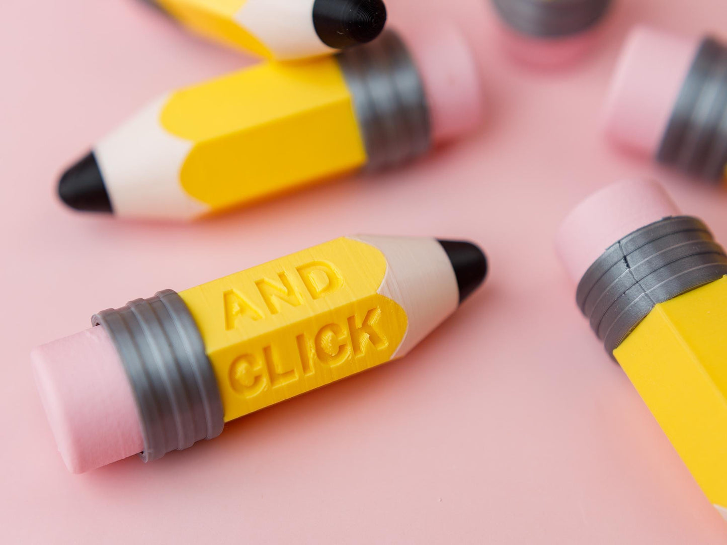 3D printed Pencil Fidget Clicker Gift for Teacher Keep Calm and click fidget