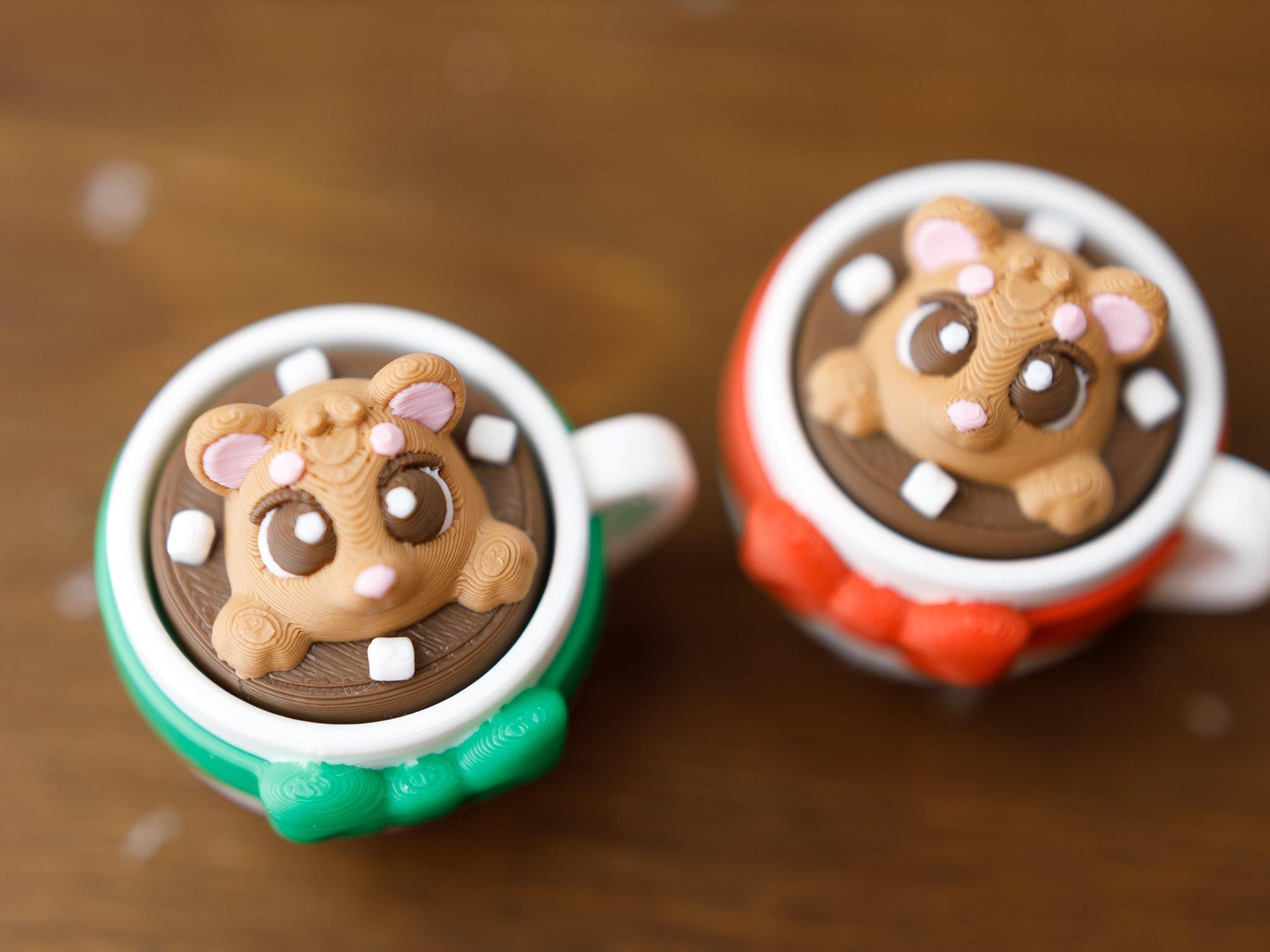 Hot Cocoa Fidget Clicker 3D printed Christmas Fidget Clicker Ginger Bread hot cocoa Snowman hot cocoa Bear hot cocoa fidget clicker toy