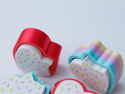 Sprinkle heart cookie fidget clicker 3D printed Valentine's Day fidget clicker