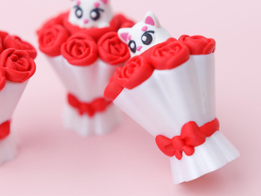 Cat bouquet Fidget Clicker 3D printed Valentines Day Trendy fidget clicker