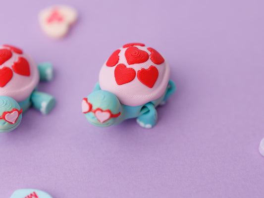 3D printed Valentine Turtle flexi animal