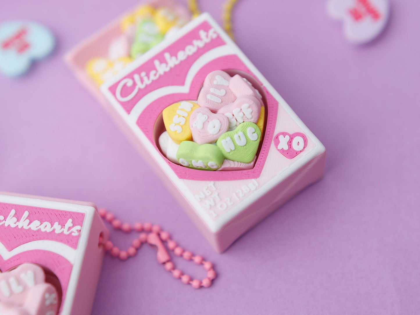 Sweet heart candies fidget clicker 3D printed Valentine's Day fidget clicker