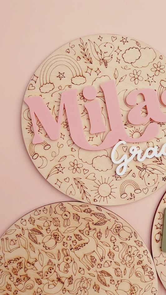 Personalized Baby Name Sign | Birth Announcement Sign