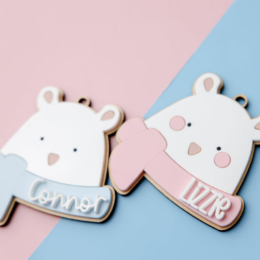 Winter Bear with Scarf Christmas ornament