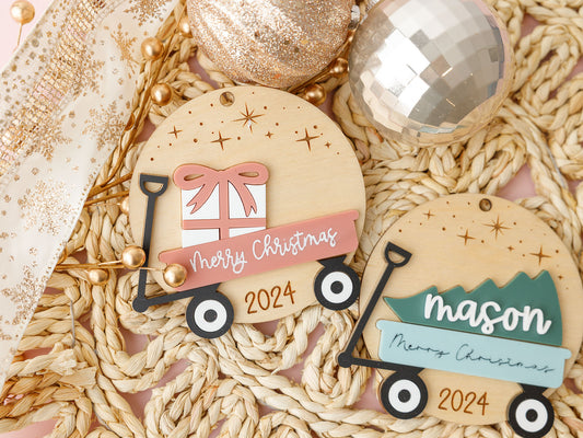 Kids Wagon Christmas ornament