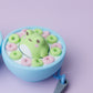 Frog cereal bowl 3D printed fidget clickers | Frog cereal fidget clickers keychain with spoon charm