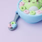 Frog cereal bowl 3D printed fidget clickers | Frog cereal fidget clickers keychain with spoon charm