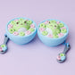Frog cereal bowl 3D printed fidget clickers | Frog cereal fidget clickers keychain with spoon charm