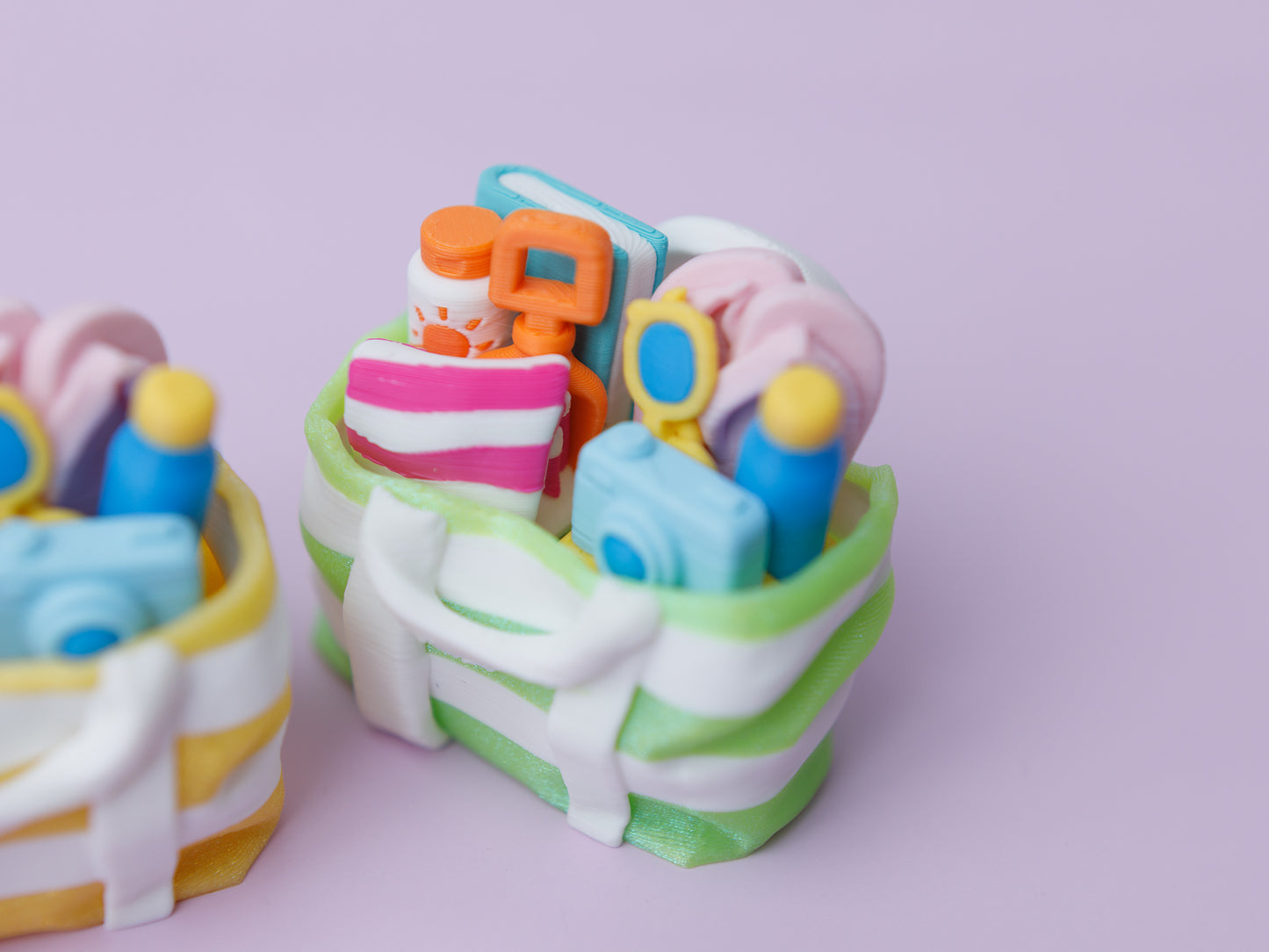 Beach bag 3D printed fidget clickers