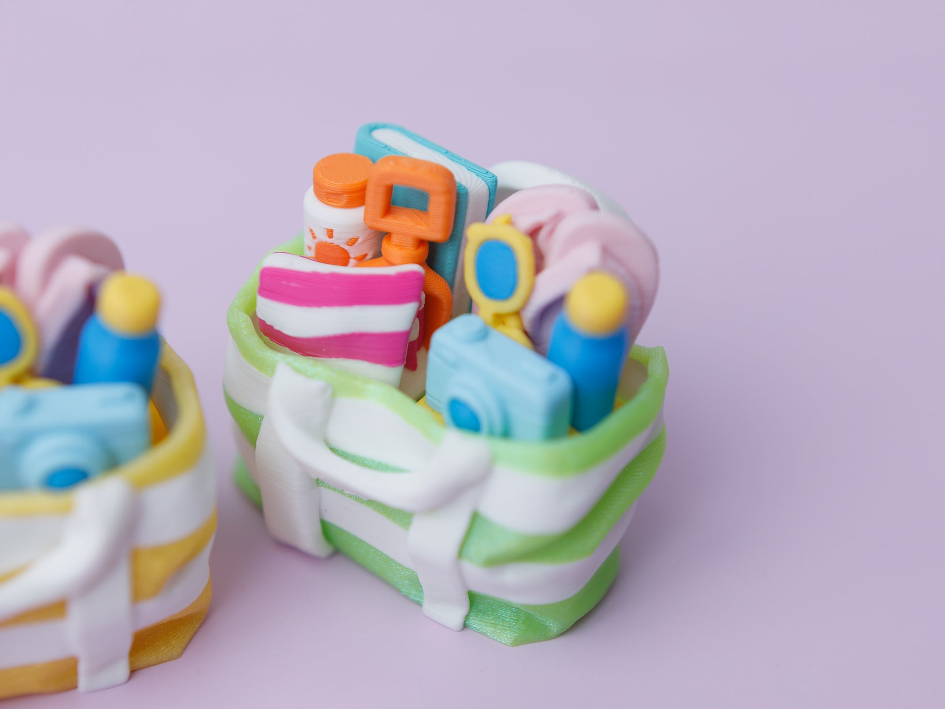 Beach bag 3D printed fidget clickers