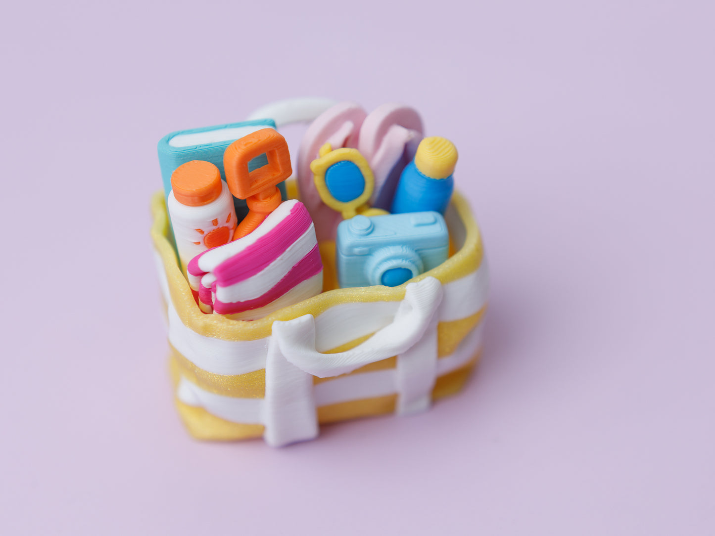 Beach bag 3D printed fidget clickers_yellow