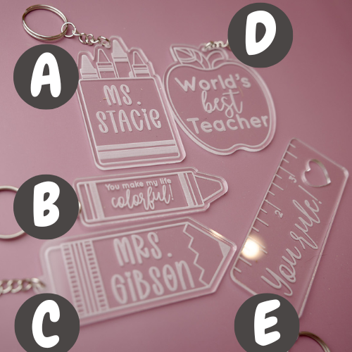 Engraved Acrylic keychain for Teachers - MaiCre8tions