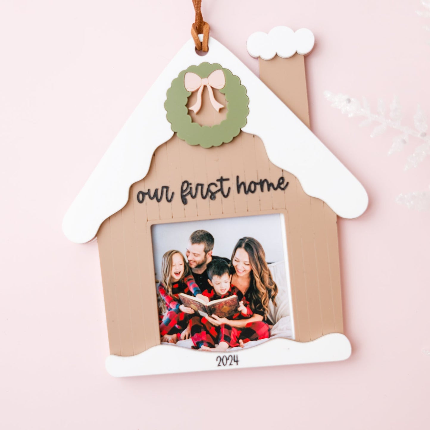 Bow wreath photo frame ornaments