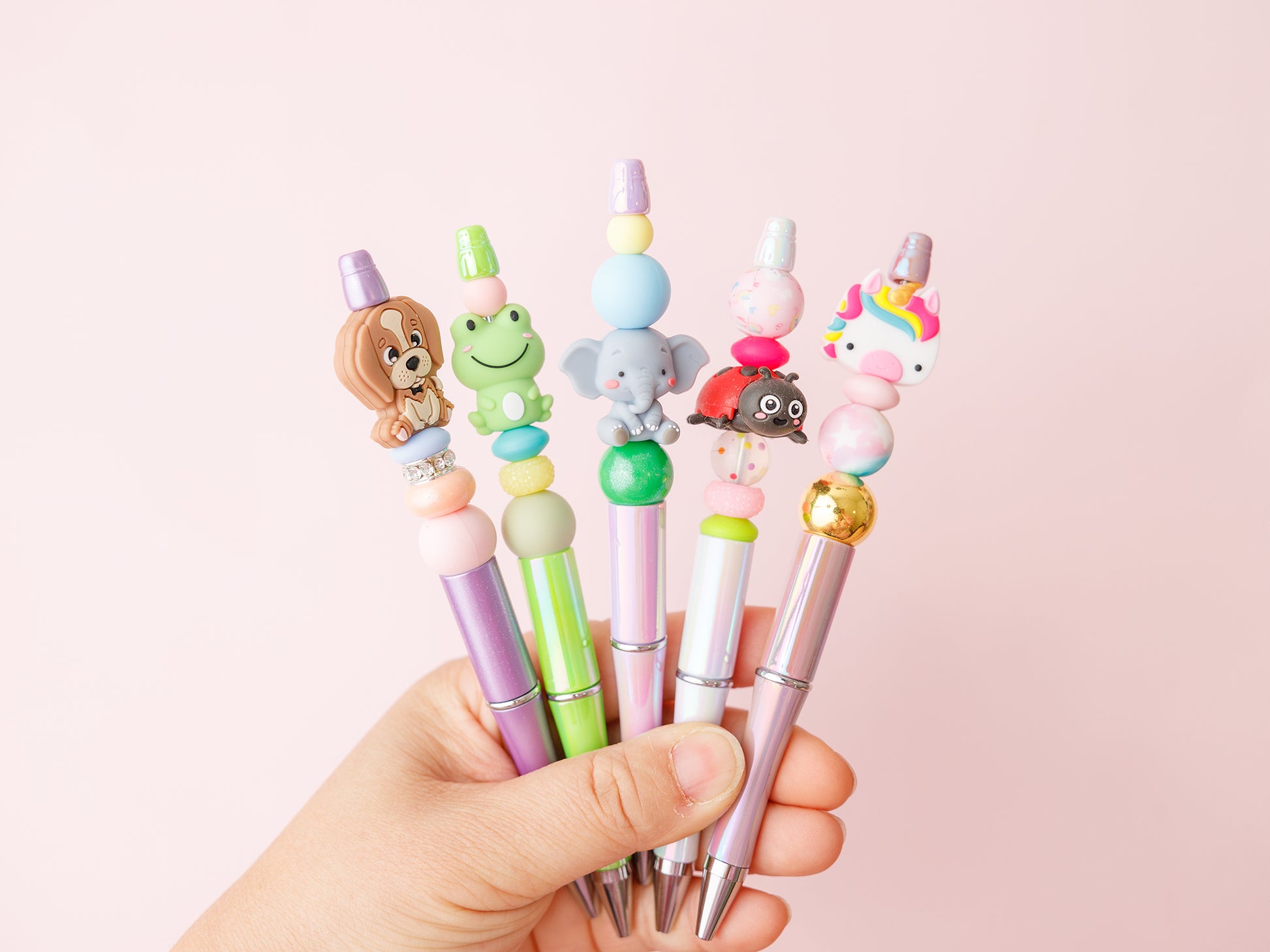 Cute animal iridescent beaded pen_maicre8tions