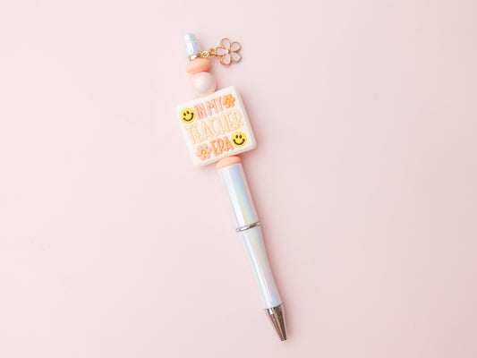 In my Teacher era Iridescent bead pen with charm