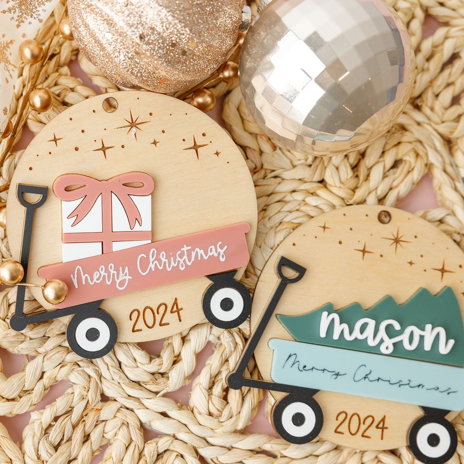 Kids Wagon Christmas ornament