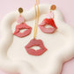 Lips Acrylic Earrings Necklace set
