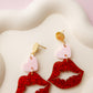 Lips Acrylic Earrings Necklace set