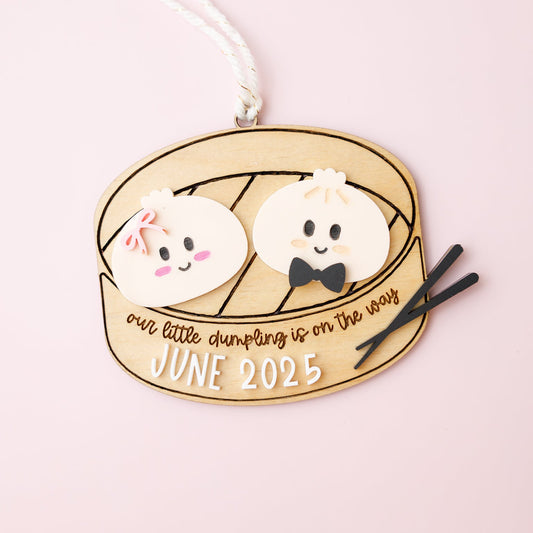 Little Dumpling Pregnancy Announcement Ornament 