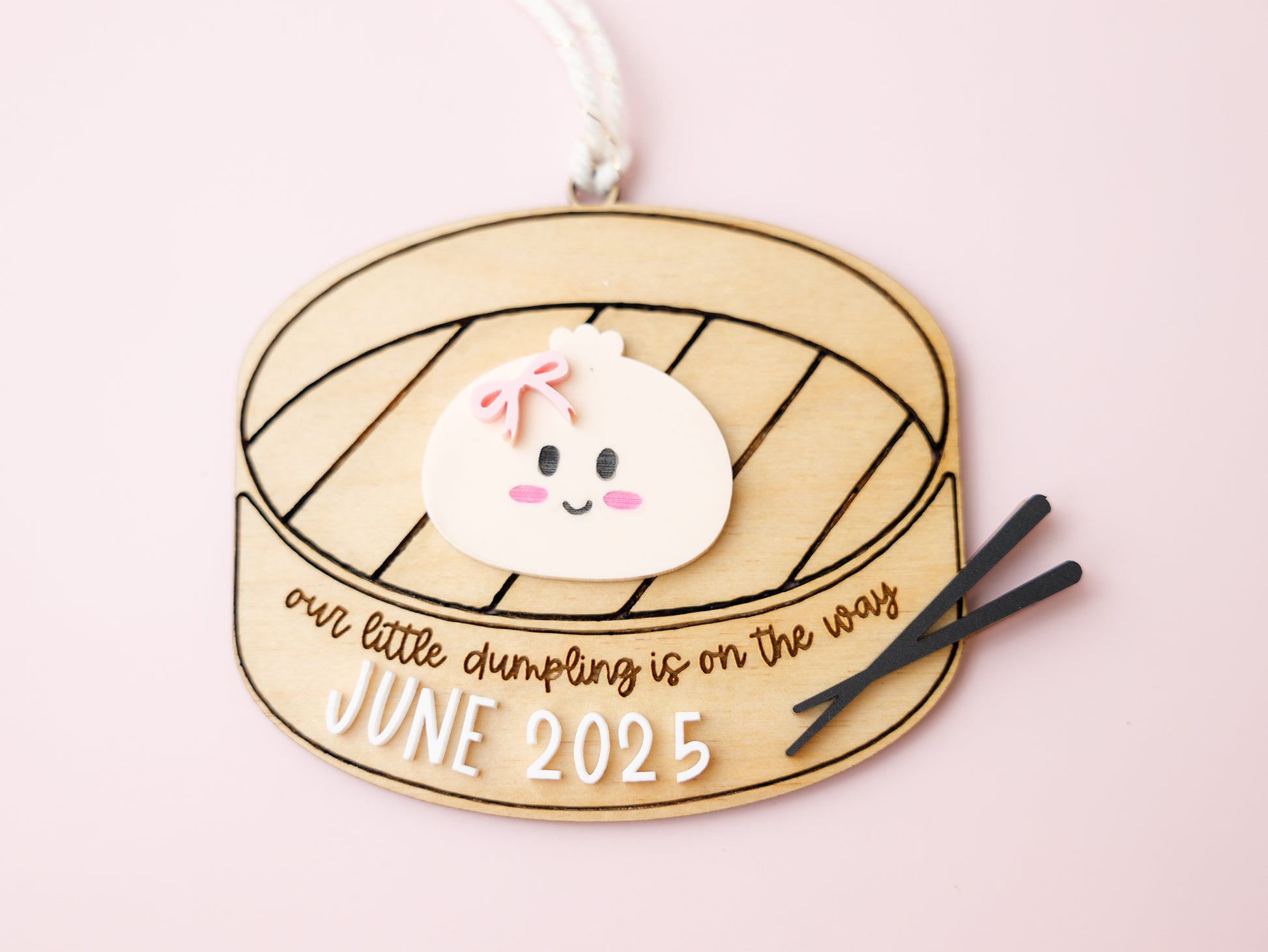 Little Dumpling Pregnancy Announcement Ornament Baby Girl