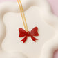 Red bow acrylic necklace