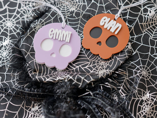 Skull Boo Basket Name Tag