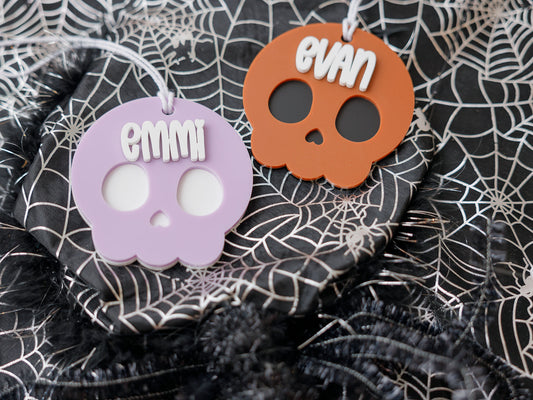 Skull Boo Basket Name Tag