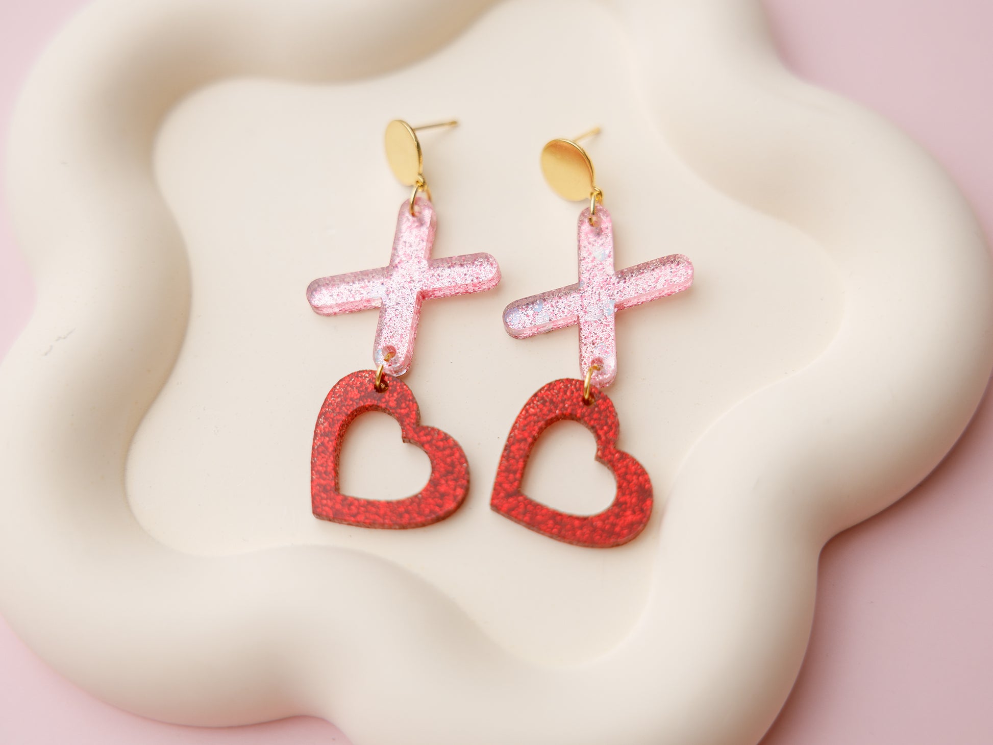 XOXO Heart acrylic earrings