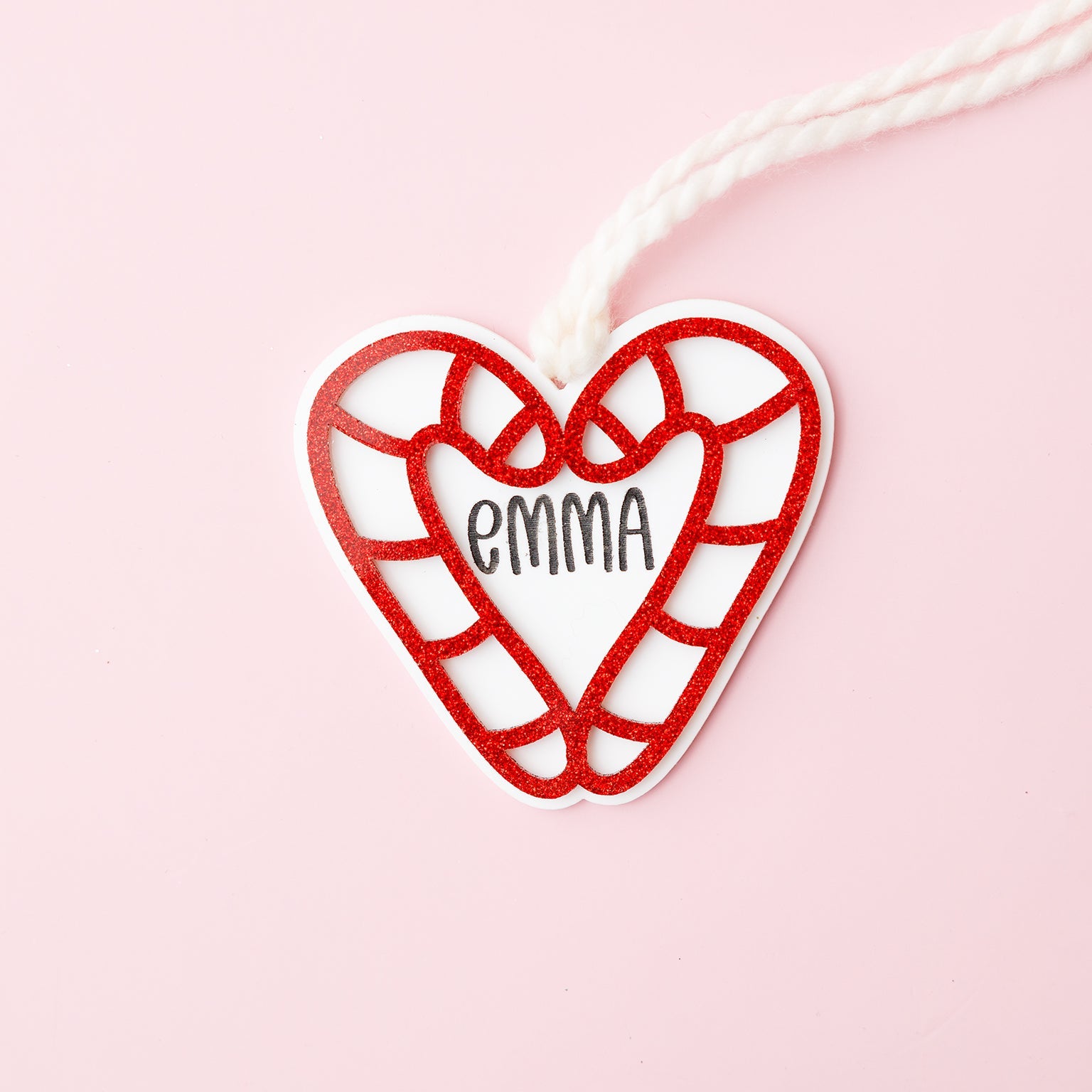 CandyCane Heart Stocking Tag