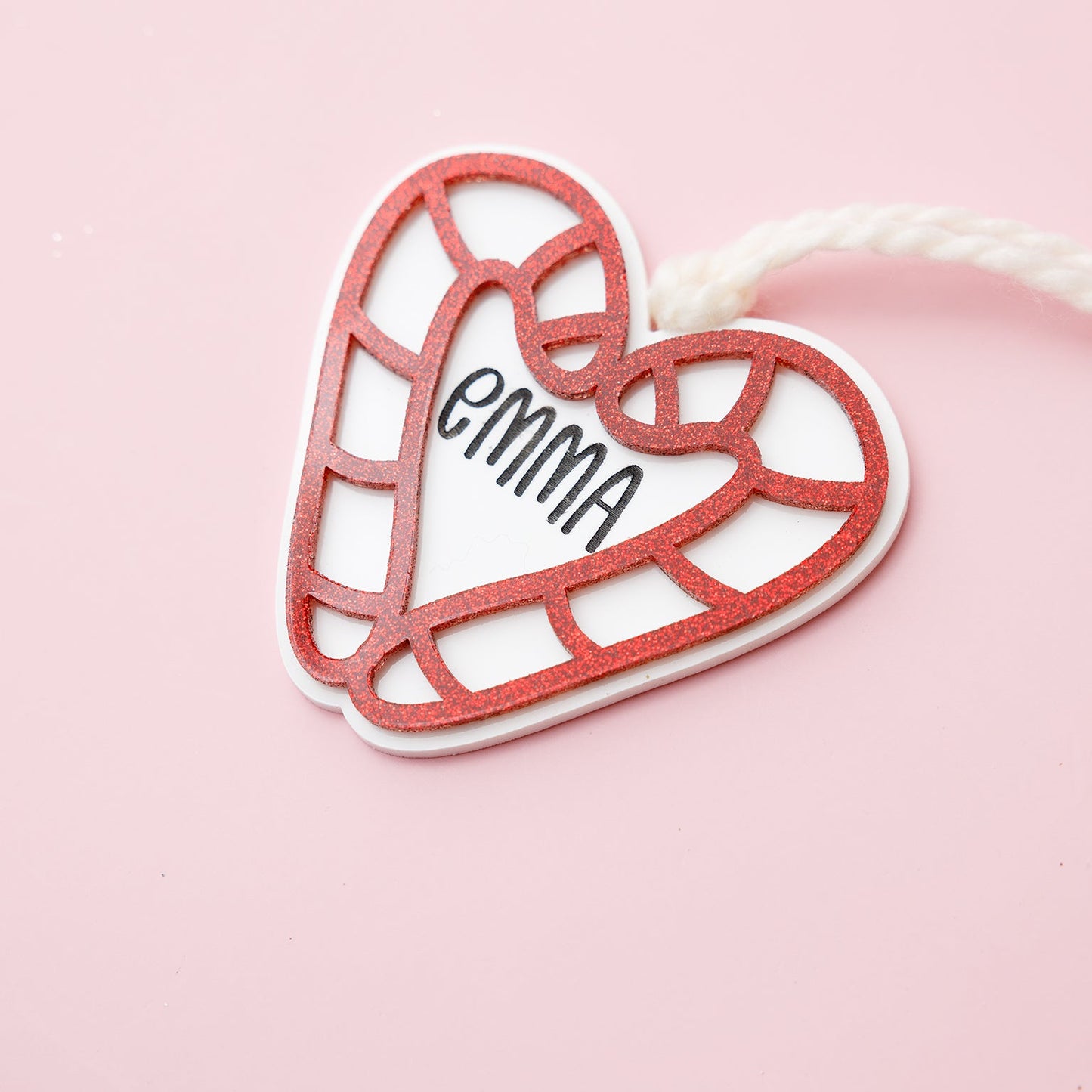 CandyCane Heart Stocking Tag