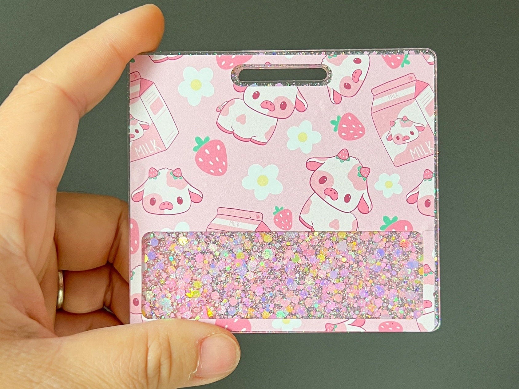 Strawberry cow badge buddy for nurses
