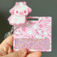 Strawberry cow badge buddy for nurses. Cute matching badge reels and badge buddy