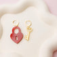 Heart lock and key Valentines Acrylic Earrings