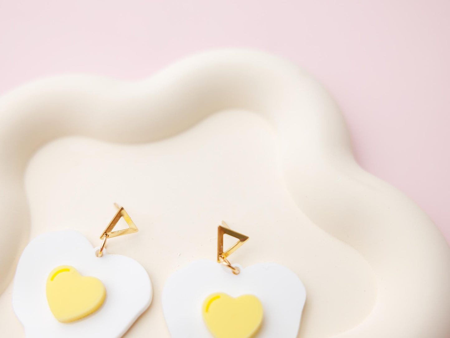 Fried Egg Valentines Acrylic Earrings