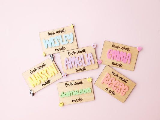 Look what I made magnet for kids art work, Personalized fridge magnet for kids, Kid's Art Display Magnet, Custom Fridge Magnet,