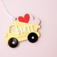 Dump truck Valentine&#39;s Day Acrylic Name tag for kids