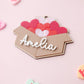 Box of hearts Valentine’s Basket Name tag for kids