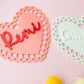 Lace Heart Valentine’s Basket Name tag for kids