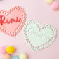 Lace Heart Valentine’s Basket Name tag for kids