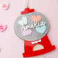 Gumball Machine Valentine’s Basket Name tag for kids