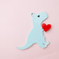 Blue Dinosaur Valentine’s Basket Name tag for kids