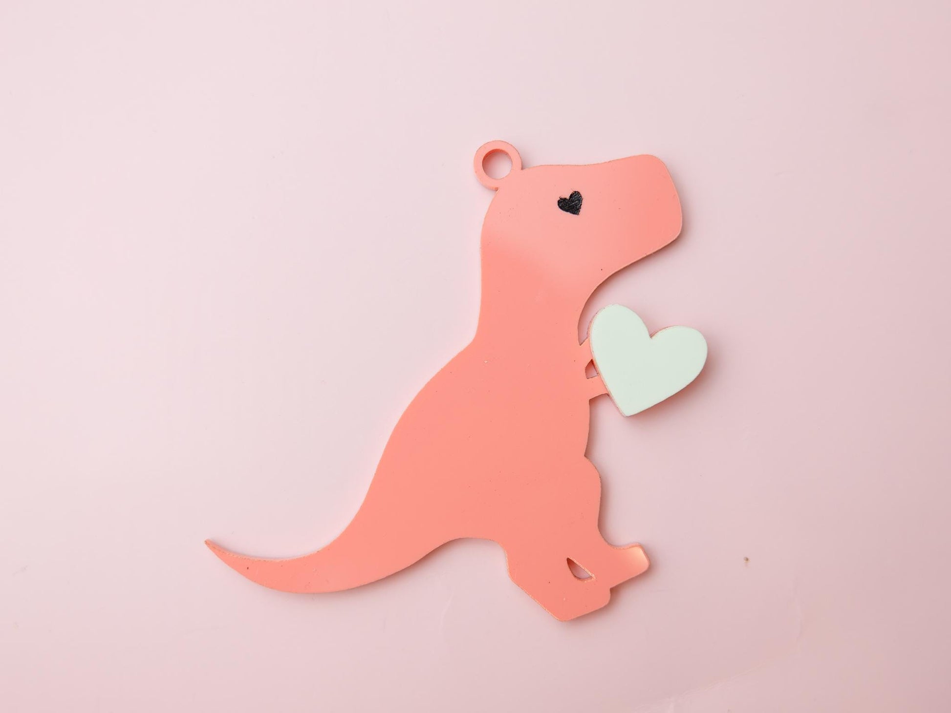 Coral Dinosaur Valentine’s Basket Name tag for kids