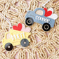 Dump truck Valentine&#39;s Day Acrylic Name tag for kids