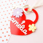 Heart Lock and key Valentine&#39;s Day Acrylic Name tag for kids