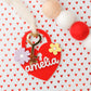 Heart Lock and key Valentine&#39;s Day Acrylic Name tag for kids