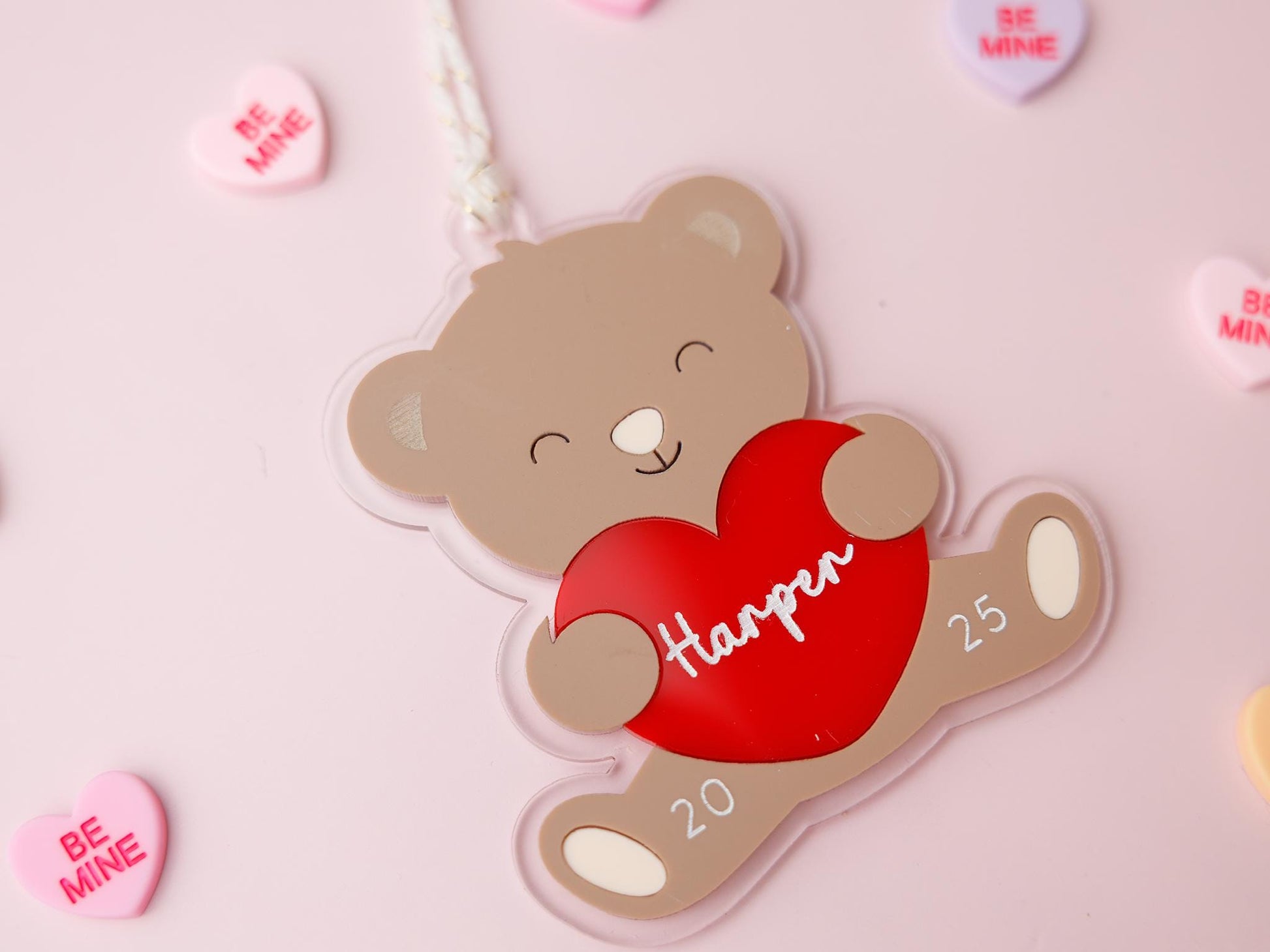 Teddy Bear Valentine’s Basket Name tag for kids