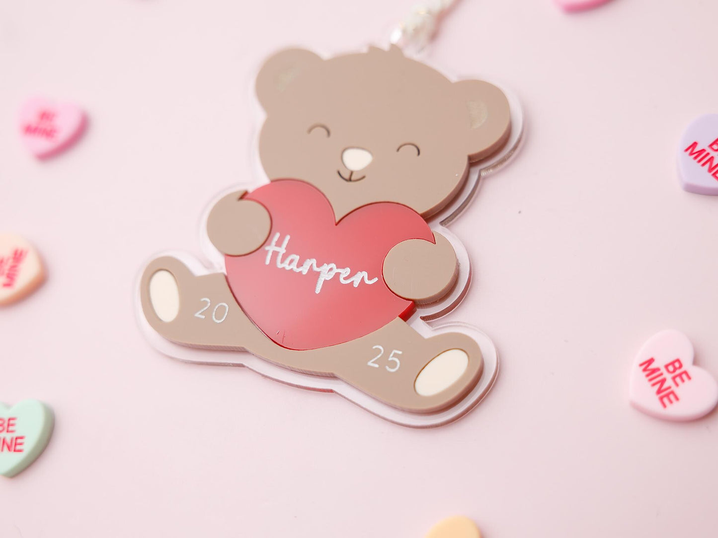 Teddy Bear Valentine’s Basket Name tag for kids