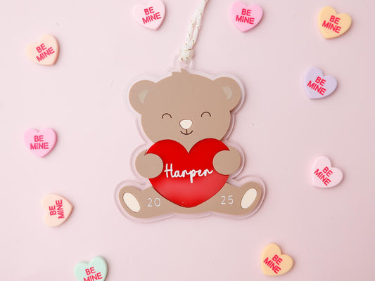 Teddy Bear Valentine’s Basket Name tag for kids