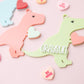 Dinosaur Valentine’s Basket Name tag for kids