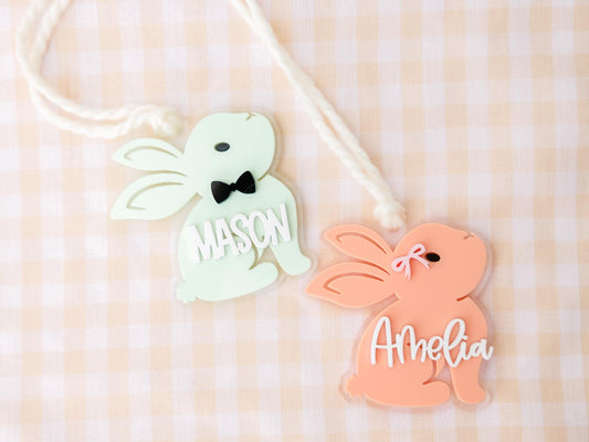 Personalized Easter Basket Bunny Name Tag for Girls and Boys